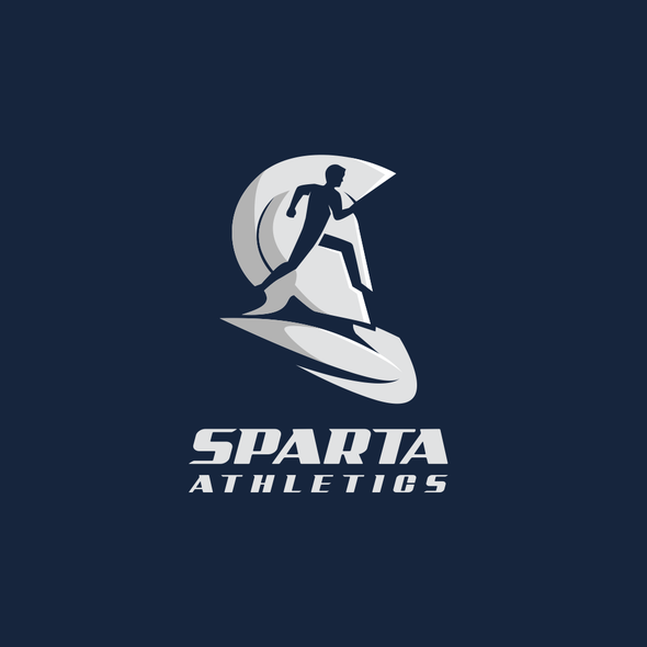 Spartan logo with the title 'Negative space logo for Sparta Athletics'