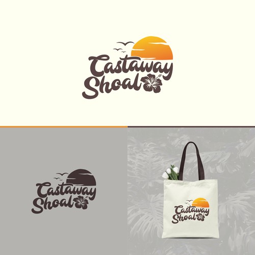 Tropical logo with the title 'logo concept for Castaway Shoal'