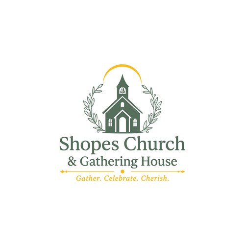 Shoe logo with the title 'Logo design For Shopes Church & Gathering House.'