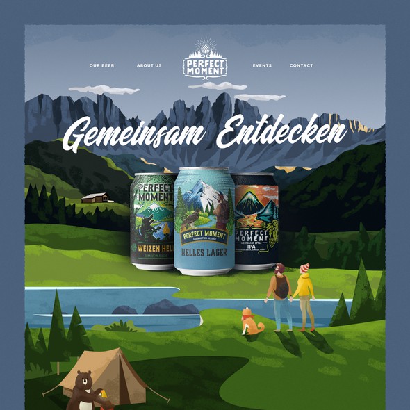 Beer website with the title 'PERFECT MOMENT'