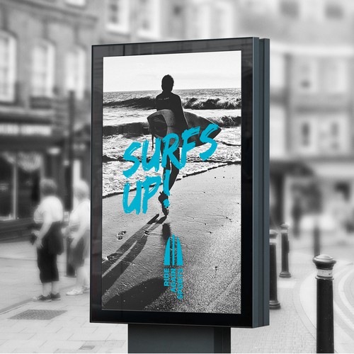 Skateboard design with the title 'Ride Again Sports'