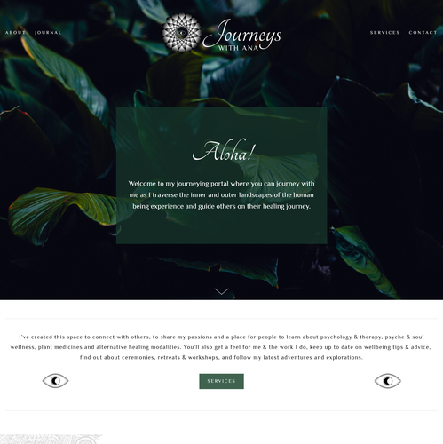 Holistic design with the title 'Journeys with Ana'
