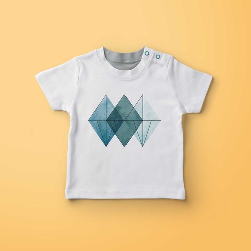 Geometric shape artwork with the title 'Kindermode'