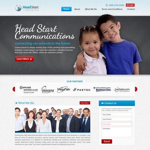 Coding website with the title 'Create the next website design for Head Start Communications'