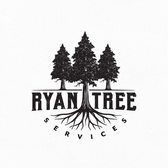 Evergreen logo with the title 'Ryan Pine Tree Services'