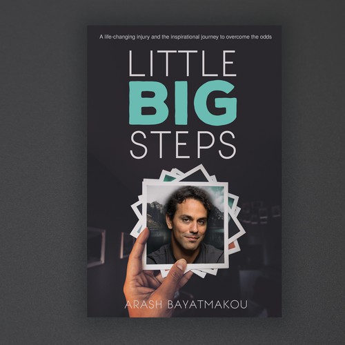 Biography design with the title 'Little Big steps book cover'