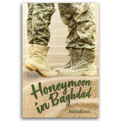 Military book cover with the title 'Sweet cover proposal for a book about a young couple in the National Guard'