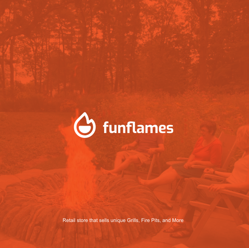 Flaming logo with the title 'Fun flame'