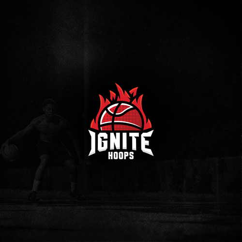 Powerful design with the title 'Ignite Basketball Logo'