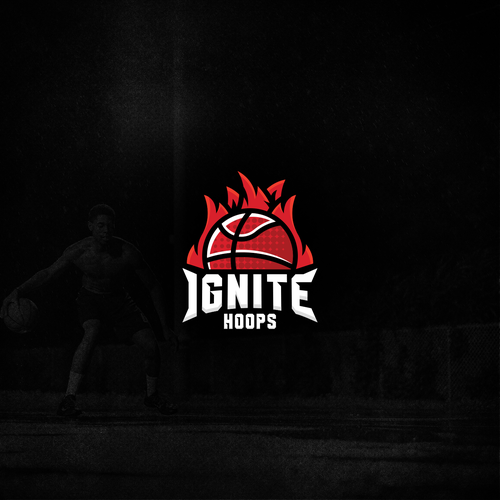 Basketball design with the title 'Ignite Basketball Logo'