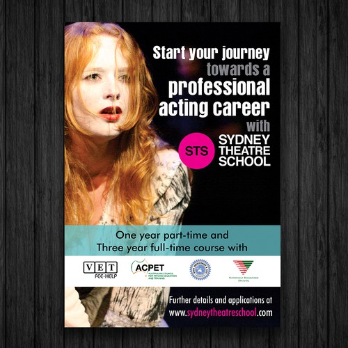 Course design with the title 'Poster for a Theatre Course'