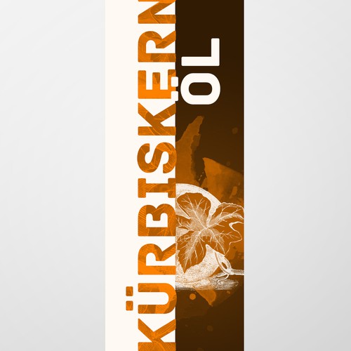 Oil label with the title 'Label for pumpkin seed oil'