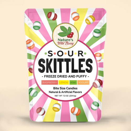 Candy packaging with the title 'Modern, fun package design concept for sour candies'