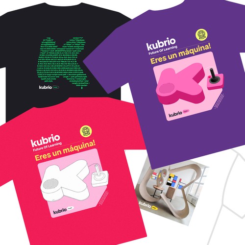 Console design with the title 'Kurbio t-shirts'