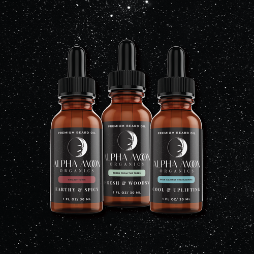 Print label with the title 'Labels for Beard Oil Brand'