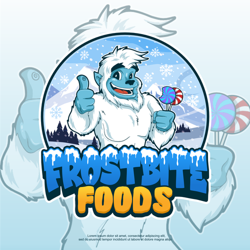 Yeti logo with the title 'FrostBite Logo Mascot Design'