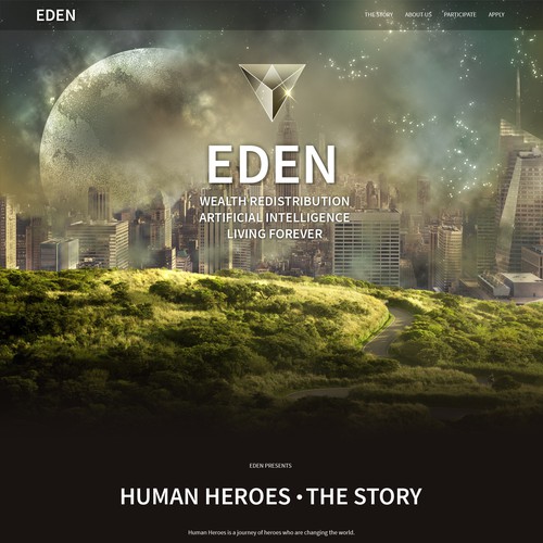 Futuristic website with the title 'Futuristic project for blockchain movie'