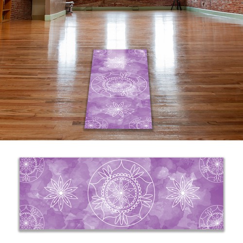 Yoga illustration with the title 'Beautiful Yoga Mat'