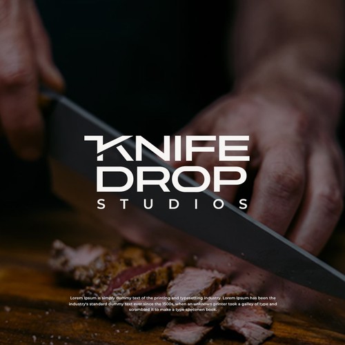 Digital Media logo with the title 'Word-mark Logo concept for Knife Drop Studios'