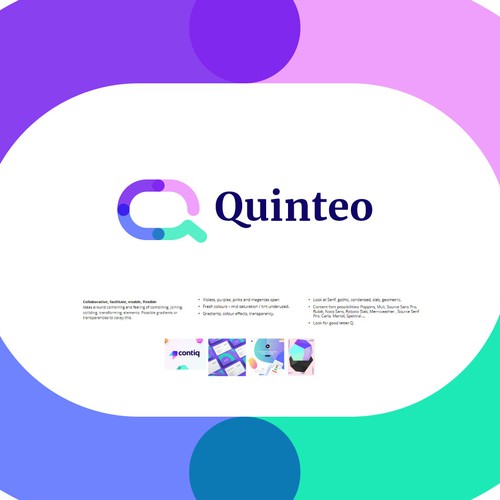 Q design with the title 'Q Logo Design Proposal for Quinteo (Unused)'