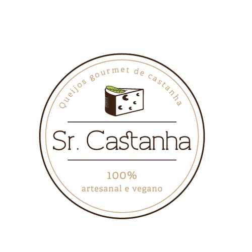 Vegetarian logo with the title 'Vegan cheese'