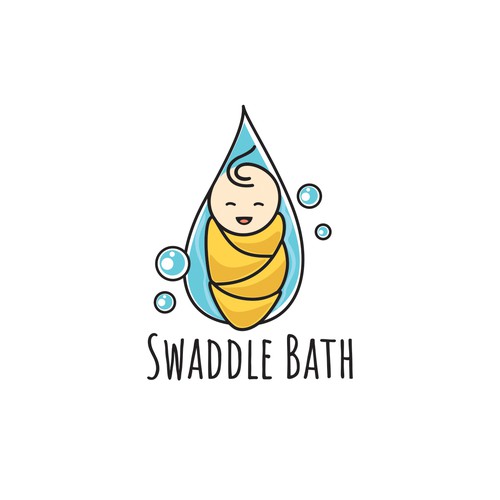 Baby logo with the title 'logo for swaddle bath '
