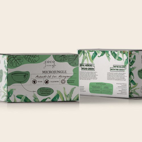 Leaf packaging with the title 'Bold packaging for microgreens '