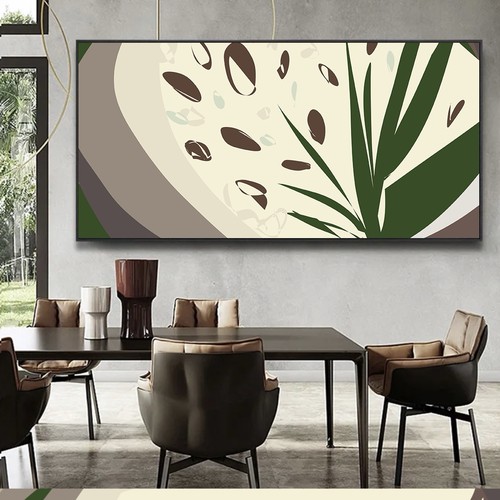 Coffee shop illustration with the title 'Abstract wall art'