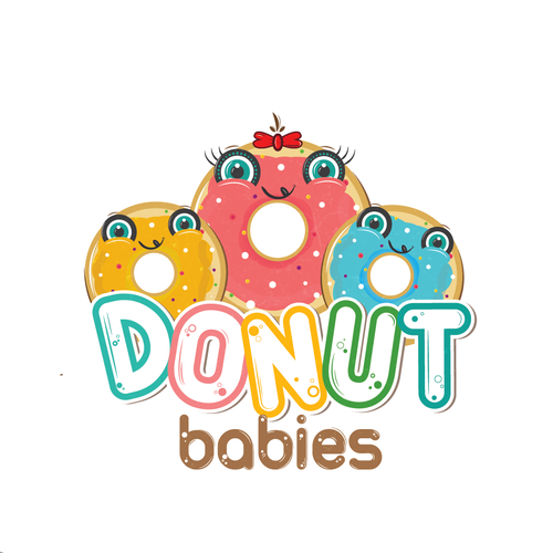 Donut design with the title 'Create a playful, fun, energetic donut/bakery logo.'