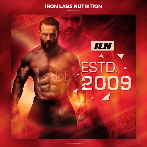 Sporty design with the title 'Bold Design for Sports Nutrition Brand'