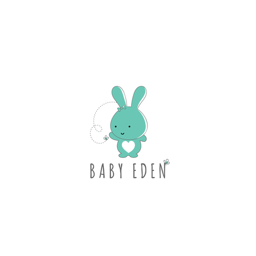 Bunny logo with the title 'Logo concept for a child care product company'