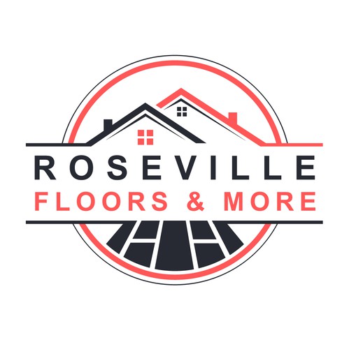 Installation design with the title 'Roseville Floors & More'