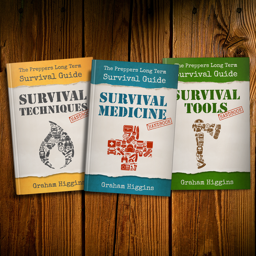 Series book cover with the title 'Book Cover Template for Prepper Series of Books'