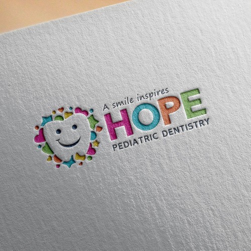 Pediatric design with the title 'HOPE PEDIATRIC DENTISTRY '