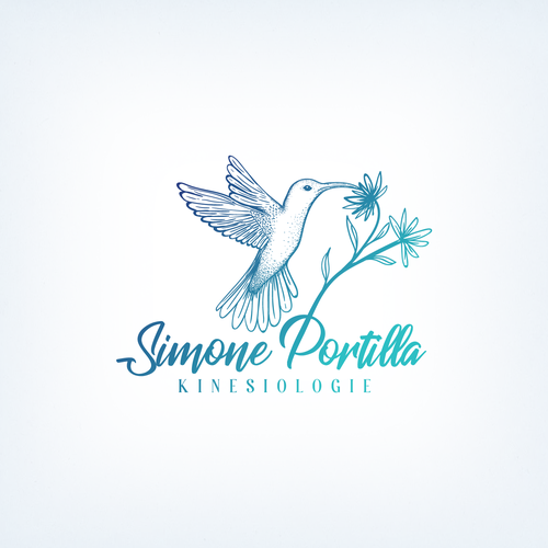 Colibri logo with the title 'playful logo for business as a kinesiologist that appeals to a wide audience.'