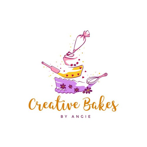 Magical logo with the title 'Creative and happy bakery logo'