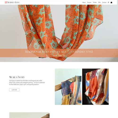 Fashion design with the title 'Tradition, Woven for Everyday Wear'