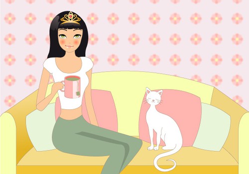 Cat illustration with the title 'Illustrate a health and wellness ebook'