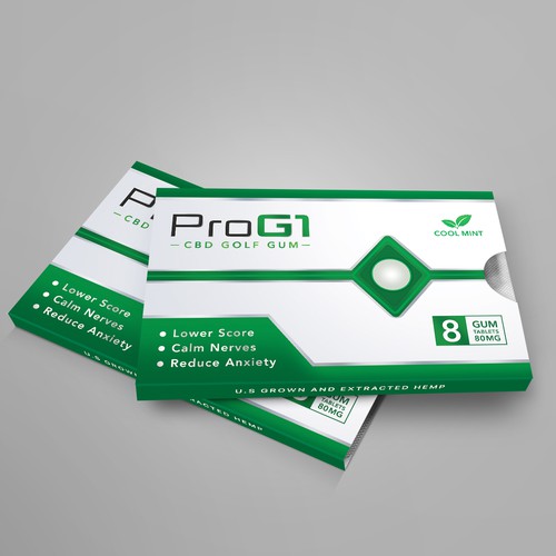 Sport packaging with the title 'Pro G1 Golf Gum'