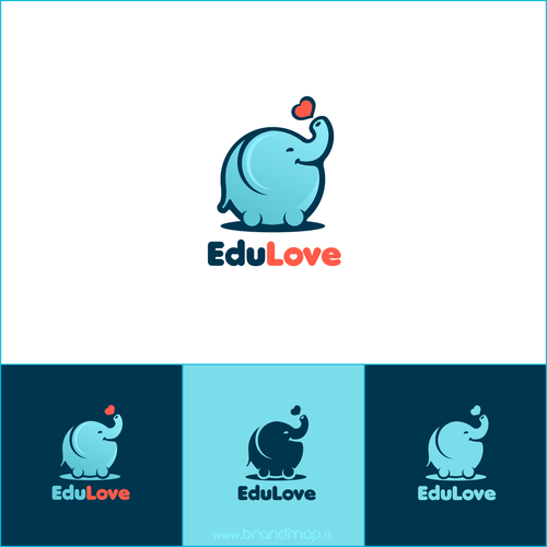 Elephant logo with the title 'EduLove logo'
