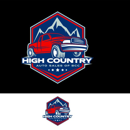 Vector logo with the title 'HIGH COUNTRY AUTO SALES OF BCC'