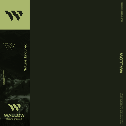 Rugged logo with the title 'WALLOW [Outdoor Performance Brand]'