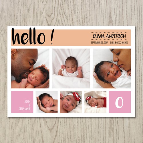 Announcement design with the title 'baby announcement card'