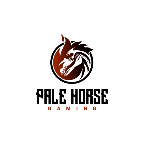 Death logo with the title 'Badass Design of a Horse Skull for a Gaming Store'