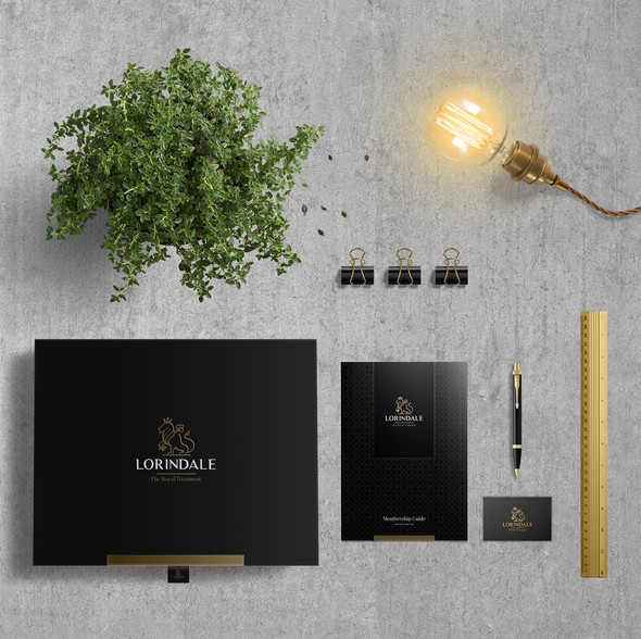 Identity packaging with the title 'Luxurious Membership Box for Lorindale'