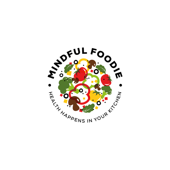 Salad design with the title 'Logo Mindful foodie'