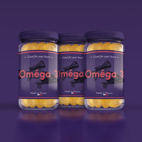 Violet design with the title 'Omega 3'