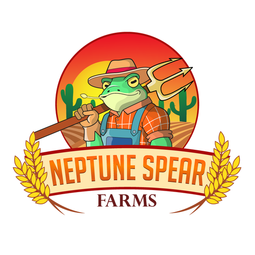 Corn design with the title 'Cartoon farm logo concept '