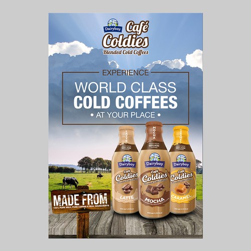 Drink design with the title 'Design an eye-catching poster. Winner could win a long term contract for our marketing designs too.'