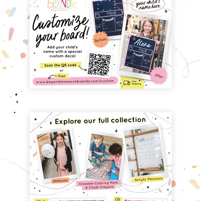 Marketing insert for a Kids School Chalkboard Box